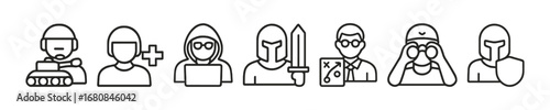 Cyber Game Personal Avatars Vector Profile Picture Icon Set