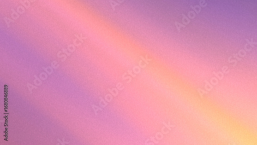 Grainy abstract gradient background in soft orange, pink, pale purple colors, copy space. Diagonal flow of light rays. Noise effect, rough surface paper, grunge texture. Sunset sky. Cover, web design