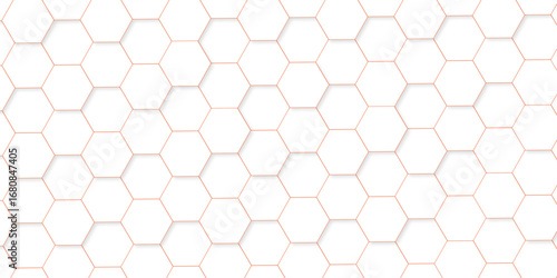 Background with hexagons . Abstract background with lines . white texture background . hexagon abstract background. Surface polygon pattern with glowing hexagon paper texture and futuristic business