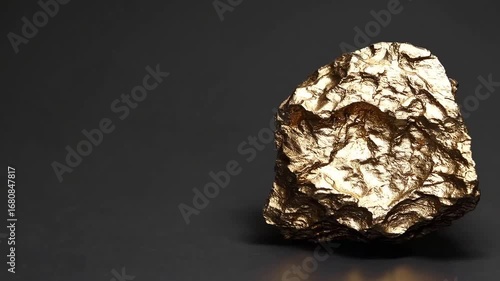 tightly framed of sizable nugget of gold placed upon dark background