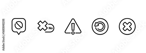 A set of user interface icons for alerts, warnings, and notifications
