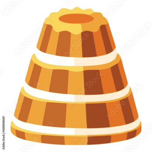 Prügeltorte cake Austrian food flat color vector illustration template design