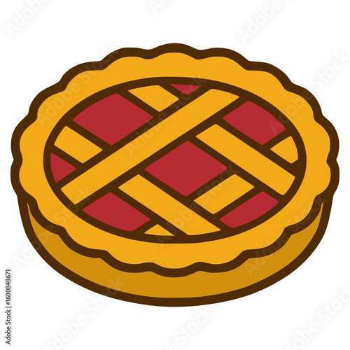Linzer Torte pastry Austrian food flat color vector illustration template design