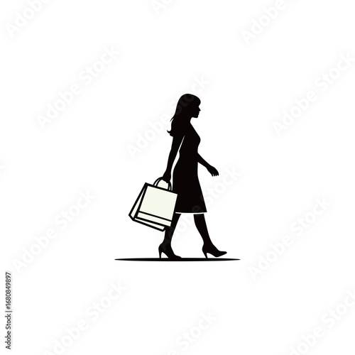 A stylized figure plays an acoustic guitar while walking.