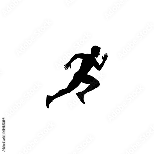 A stylized figure plays an acoustic guitar while walking.