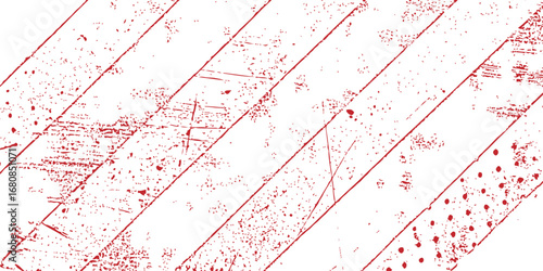 Abstract textured background with diagonal lines and scattered red and white patterns creating a visually dynamic look. 