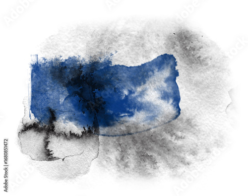 青と黒の水彩抽象テクスチャ｜Abstract Watercolor Texture in Blue and Black