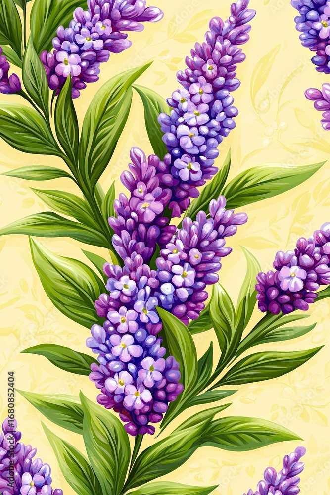 Fototapeta premium Delicate Lavender Floral Seamless Pattern Design