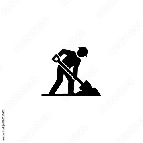 A stylized figure plays an acoustic guitar while walking.