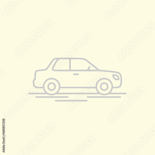 Minimalist illustration of a car on a light background, showcasing sleek design and modern aesthetics, ideal for automotive themes