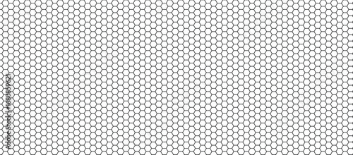 Seamless honeycomb hexagon pattern, geometric mesh grid texture vector background design.