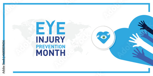 Observed each year during October, Eye Injury prevention month Vector illustration