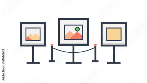 Art Exhibition With Paintings gallery display