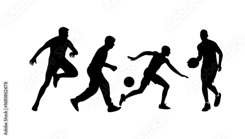 Athletes running and jumping sports action