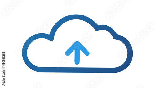 Blue cloud upload arrow technology