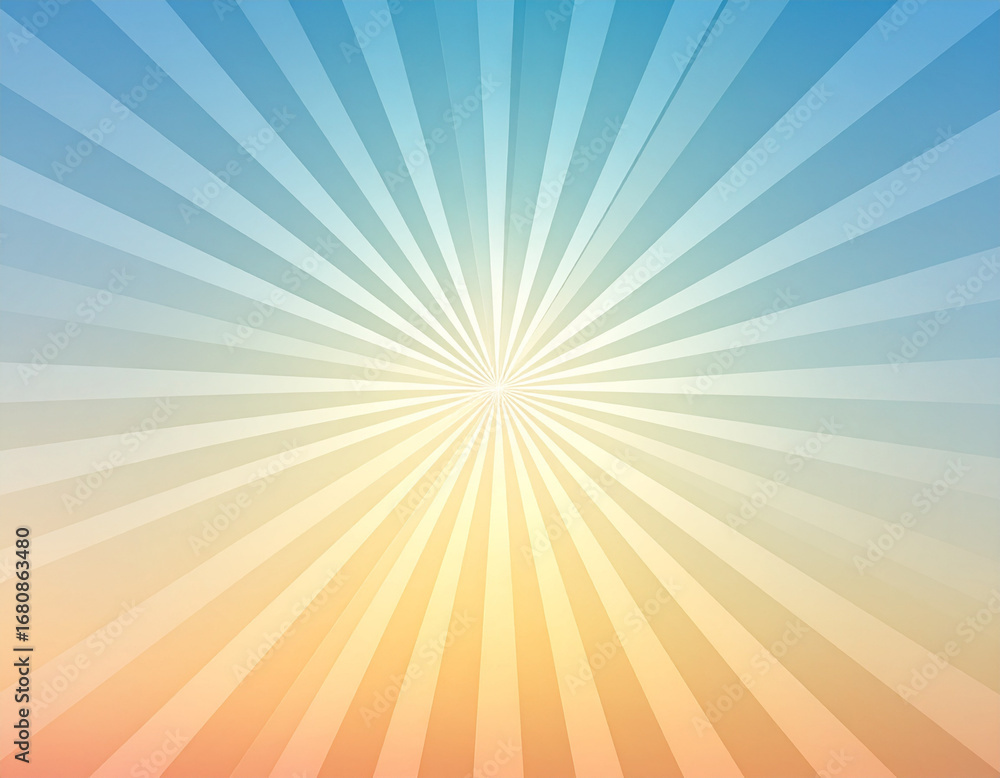 Obraz premium Bright sunburst background with gradient sky and warm light rays