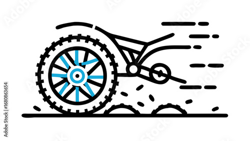 Blue spokes wheel with central eye white black