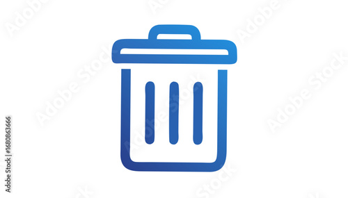 Blue trash bin delete remove