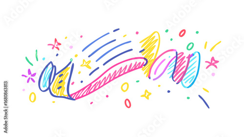 Brightly Colored Abstract Scribbles and Shapes colorful