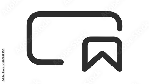 Bookmark with rounded rectangle symbol save