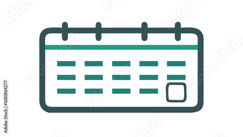 Calendar grid with teal accents schedule planning