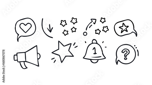 Communication and notification icons speech bubble