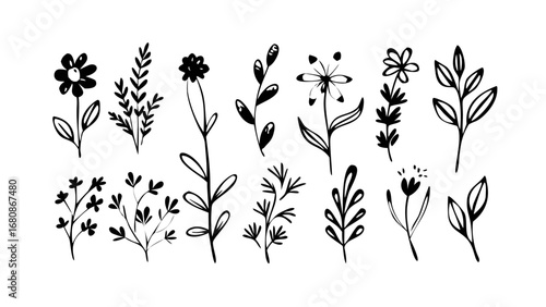 Delicate Floral Petal Swirls petals simple