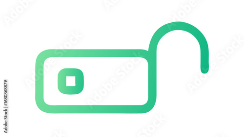 Green gradient unlock symbol open security