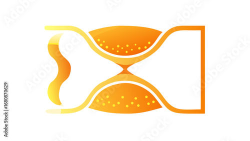 Hourglass with flowing golden sand time