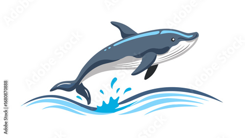 Majestic whale breaching ocean waves dolphin