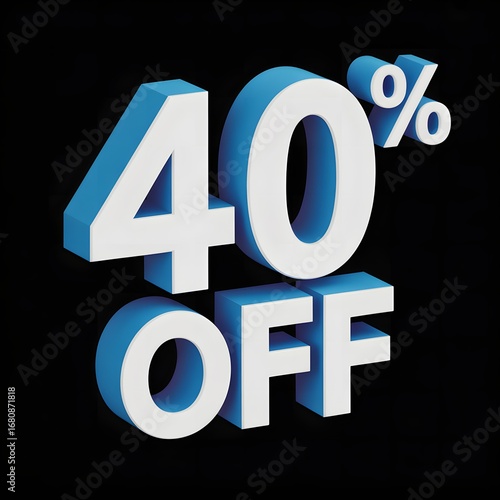 Thirty dimensional forty percent off sale discount promotion
