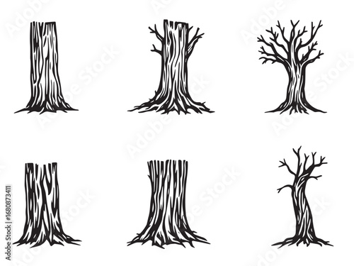 Tree Trunk Outline Sketch