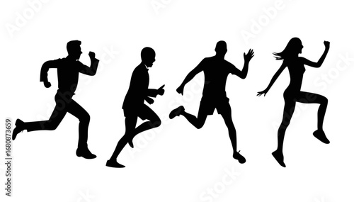Runners in motion running athletes