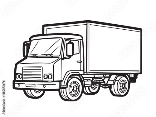 Clean Truck Line Drawing
