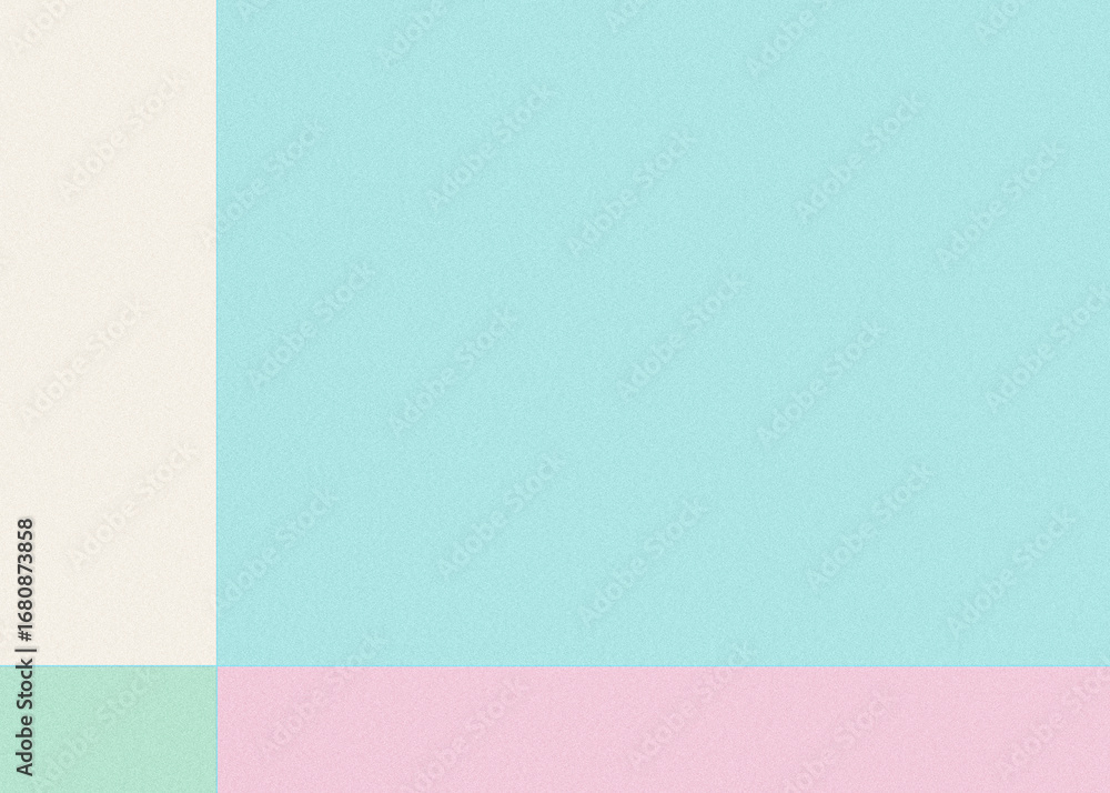 Minimal pastel abstract background with blocks of mint, pink and cream tones, enhanced with subtle grain texture. Modern geometric design for creative projects.