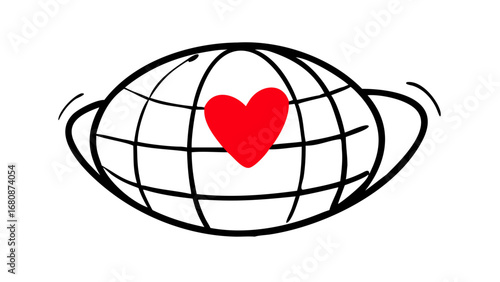 Simple red heart love symbol