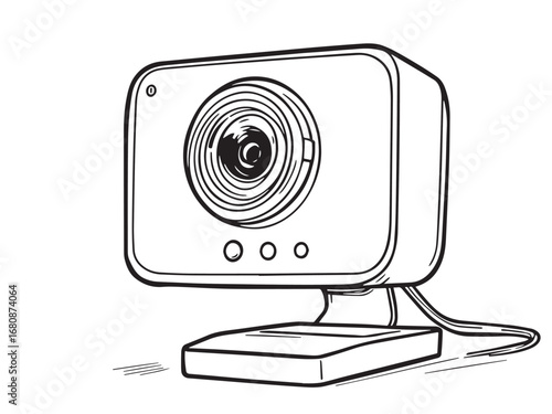 Minimalist Webcam Icon Drawing
