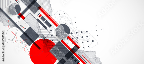 Abstract art wireframe background. Modern science or technology art elements. Surface illustration.