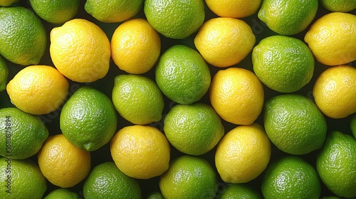 Citrus Fruits, Pattern, Lemons & Limes,  Flatlay