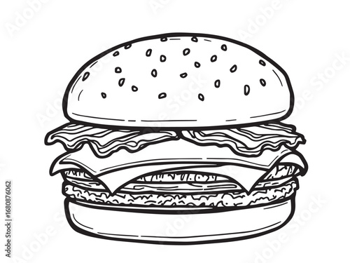 Baconator vector line art 
