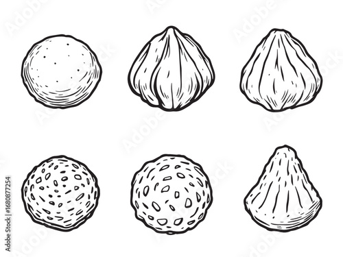 Cheese puffs vector line art 