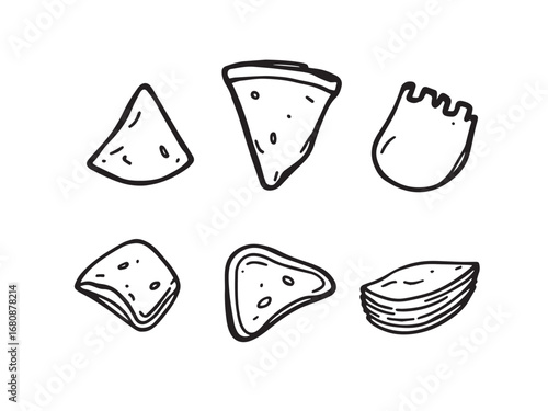 Corn chips line art illustration