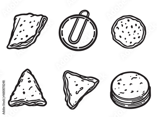 Corn chips line art illustration