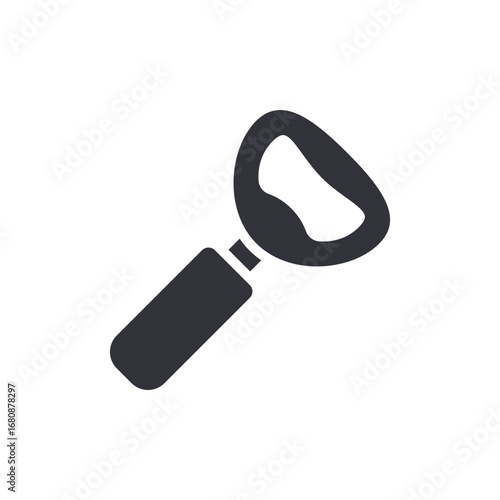 Metallic Bottle Opener Graphic Element For Beverages And Refreshment Concepts