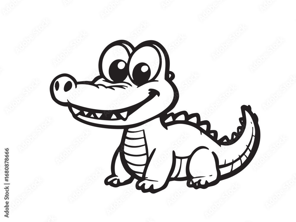 Obraz premium Crocodile line art illustration