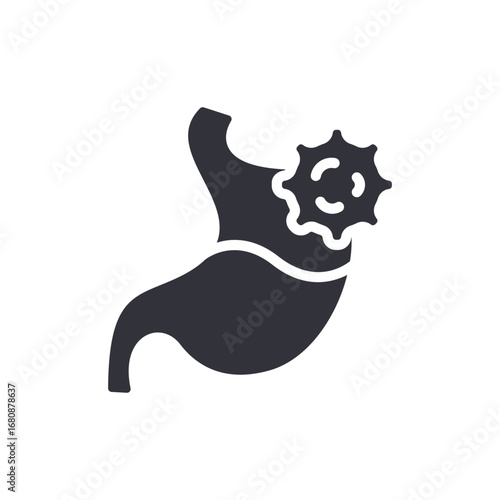 Stylized Gastric Illustration Featuring An Abnormal Growth Representing A Medical Condition