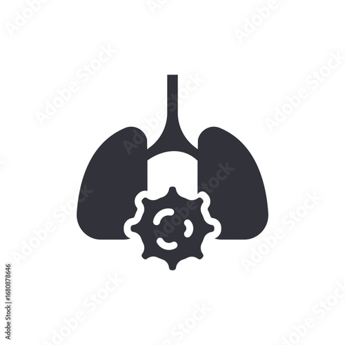Stylized Human Lungs With A Circular Shape Representing Disease Or Virus Infection