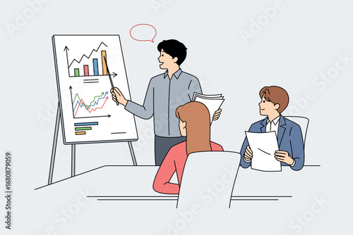 A Professional Business Meeting that includes an insightful Data Presentation and discussion