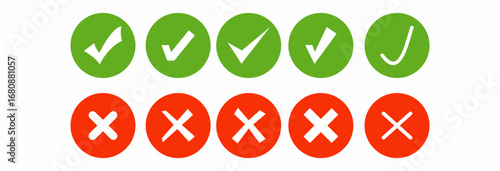 Check mark with cross. Yes or...