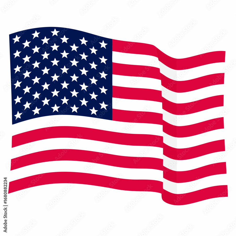 Fototapeta premium Waving American Flag Image in 4K